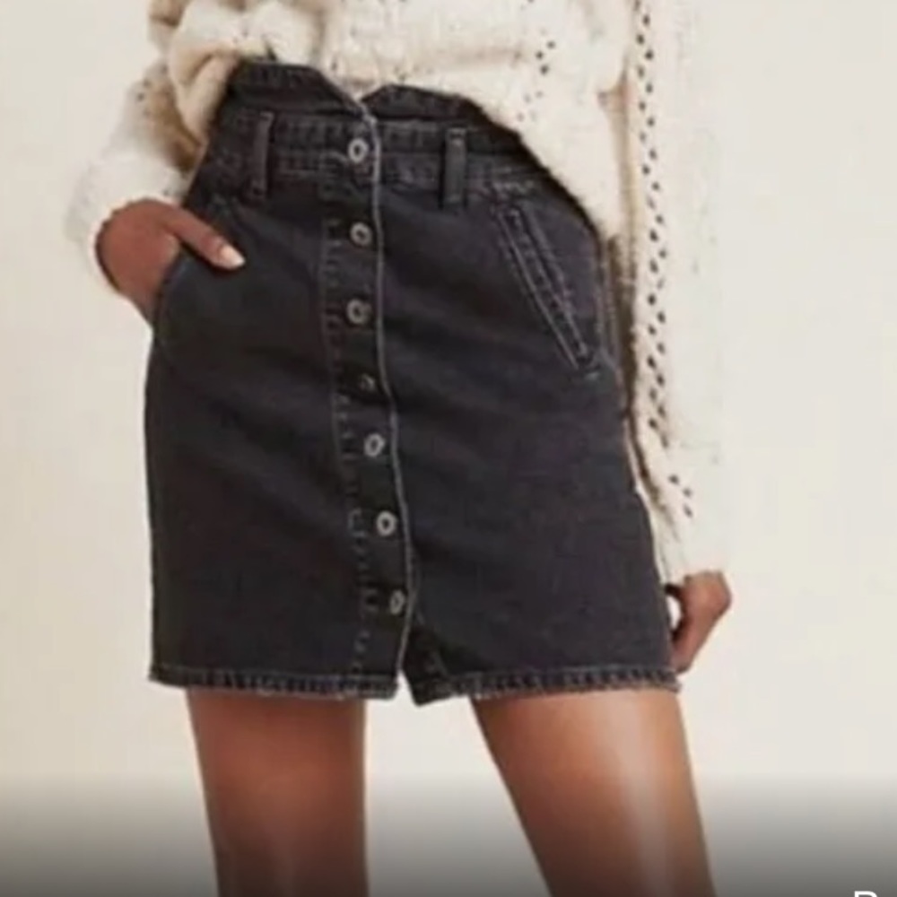 Pilcro and Letterpress Anthro Black Denim Skirt - size 6